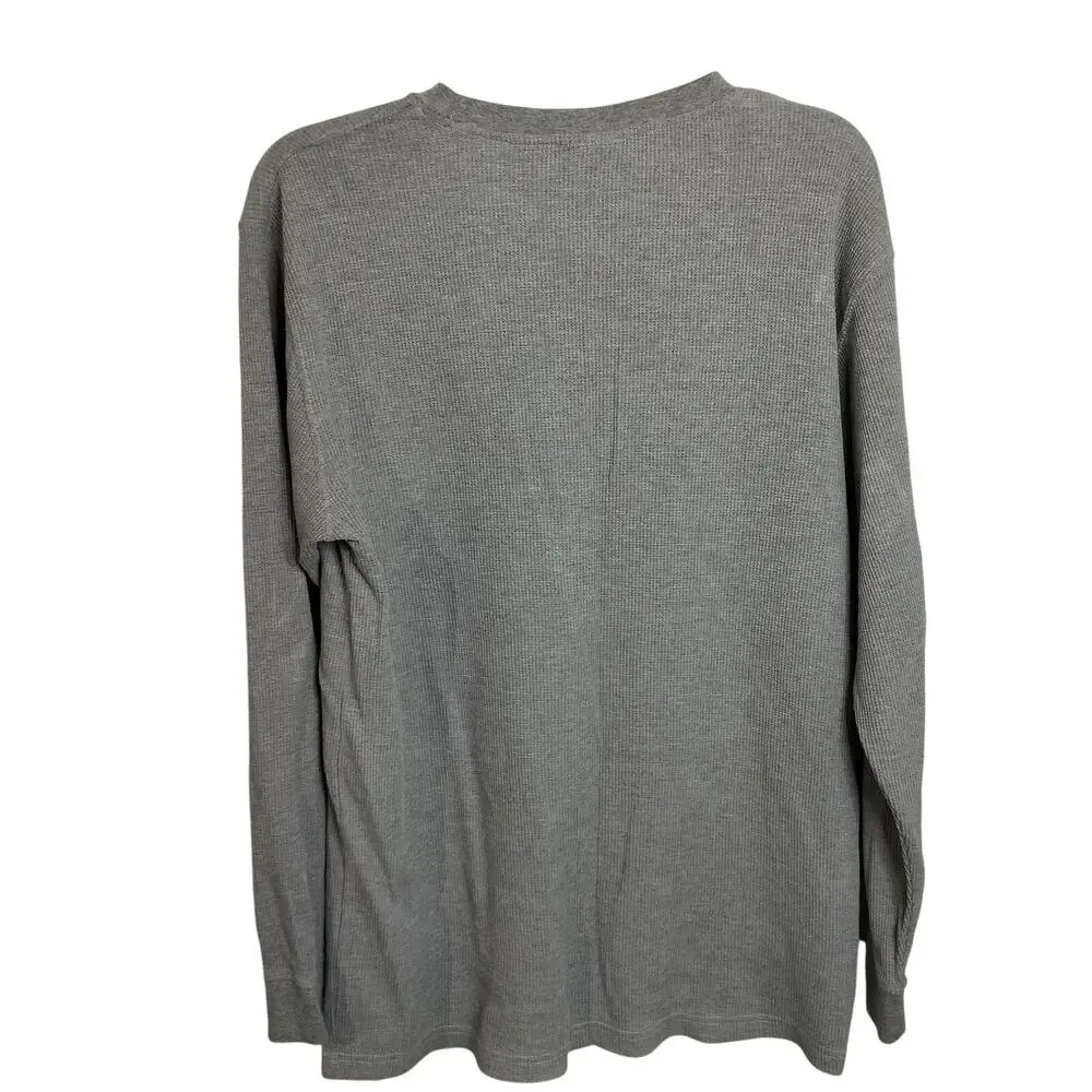 M943) Y2K Southpole Men's Gray Waffle Knit  Thermal Shirt XL